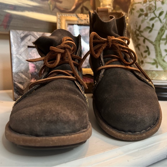 Born Temple Brown and Gray Lace Up Boots with Rugged Design - Picture 2 of 10